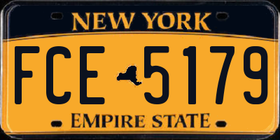 NY license plate FCE5179