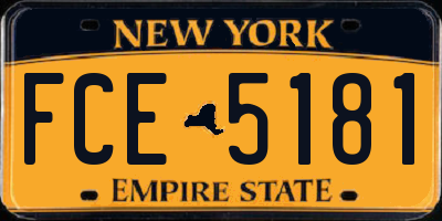 NY license plate FCE5181
