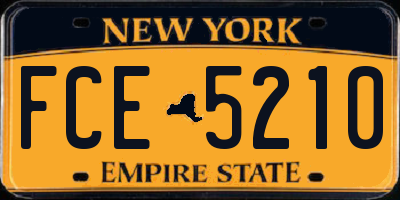 NY license plate FCE5210