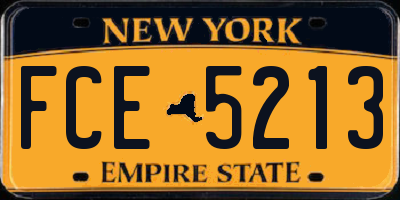 NY license plate FCE5213