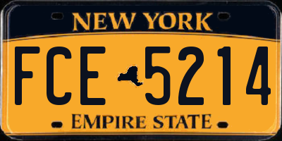 NY license plate FCE5214