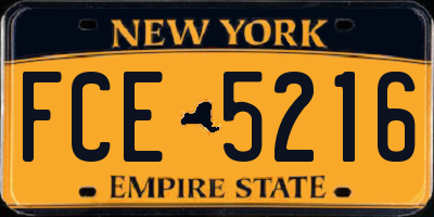 NY license plate FCE5216