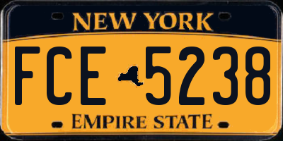 NY license plate FCE5238