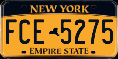 NY license plate FCE5275