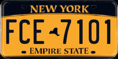 NY license plate FCE7101