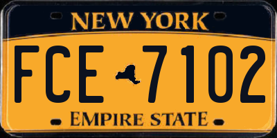 NY license plate FCE7102
