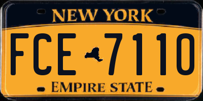 NY license plate FCE7110