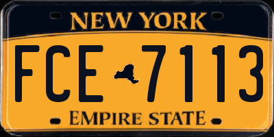 NY license plate FCE7113