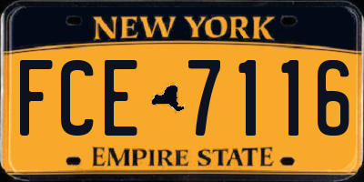 NY license plate FCE7116