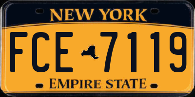 NY license plate FCE7119