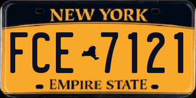 NY license plate FCE7121