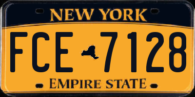 NY license plate FCE7128