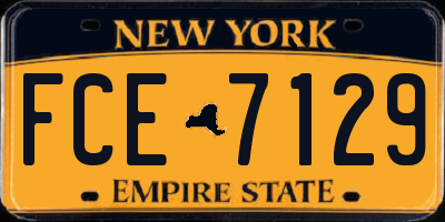 NY license plate FCE7129