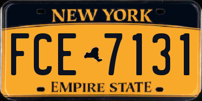 NY license plate FCE7131