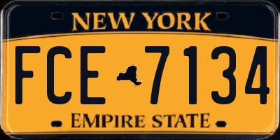 NY license plate FCE7134
