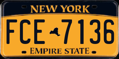 NY license plate FCE7136