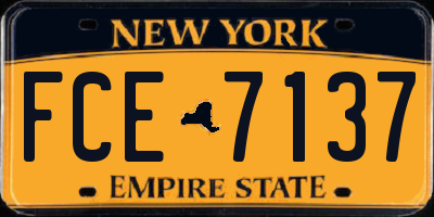 NY license plate FCE7137