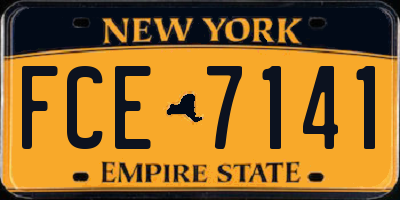 NY license plate FCE7141