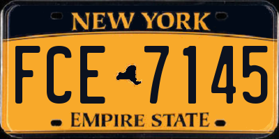 NY license plate FCE7145