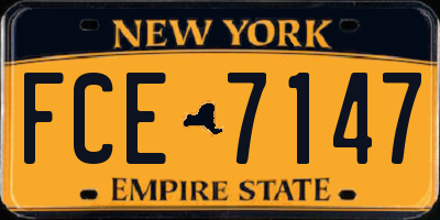 NY license plate FCE7147