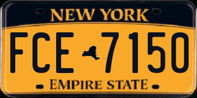 NY license plate FCE7150