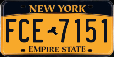 NY license plate FCE7151