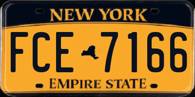 NY license plate FCE7166