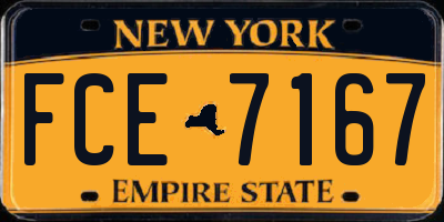 NY license plate FCE7167