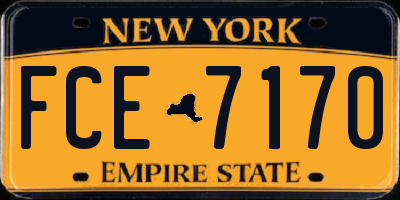 NY license plate FCE7170