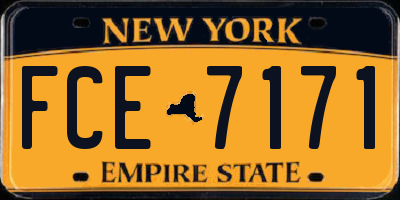 NY license plate FCE7171