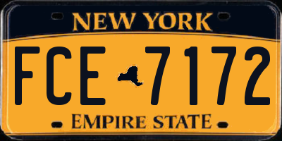 NY license plate FCE7172