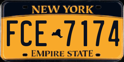 NY license plate FCE7174