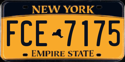 NY license plate FCE7175