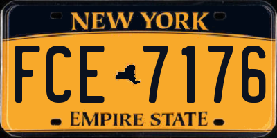 NY license plate FCE7176