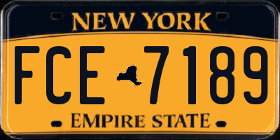 NY license plate FCE7189