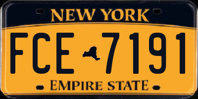 NY license plate FCE7191