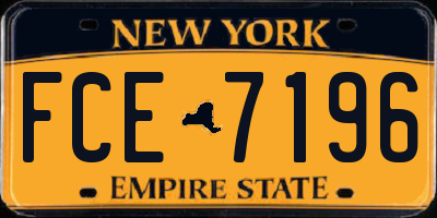NY license plate FCE7196
