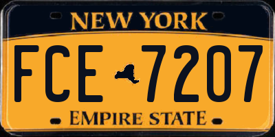 NY license plate FCE7207