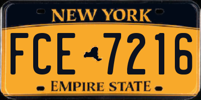 NY license plate FCE7216