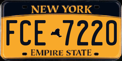 NY license plate FCE7220