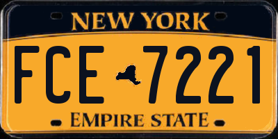 NY license plate FCE7221