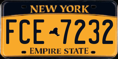 NY license plate FCE7232