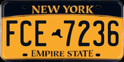 NY license plate FCE7236