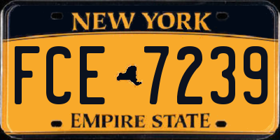 NY license plate FCE7239