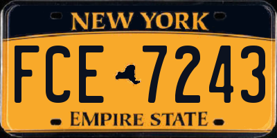 NY license plate FCE7243