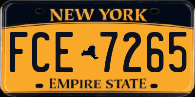 NY license plate FCE7265