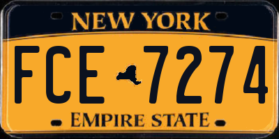 NY license plate FCE7274
