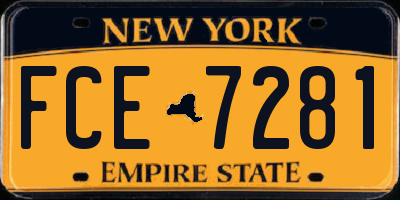 NY license plate FCE7281
