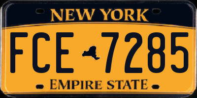 NY license plate FCE7285