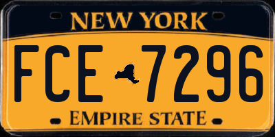 NY license plate FCE7296